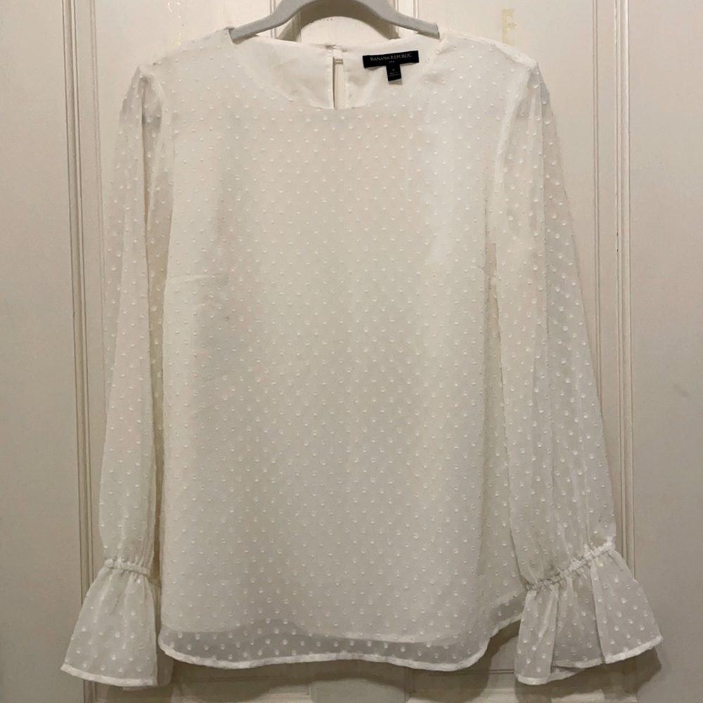 White polka dot blouse